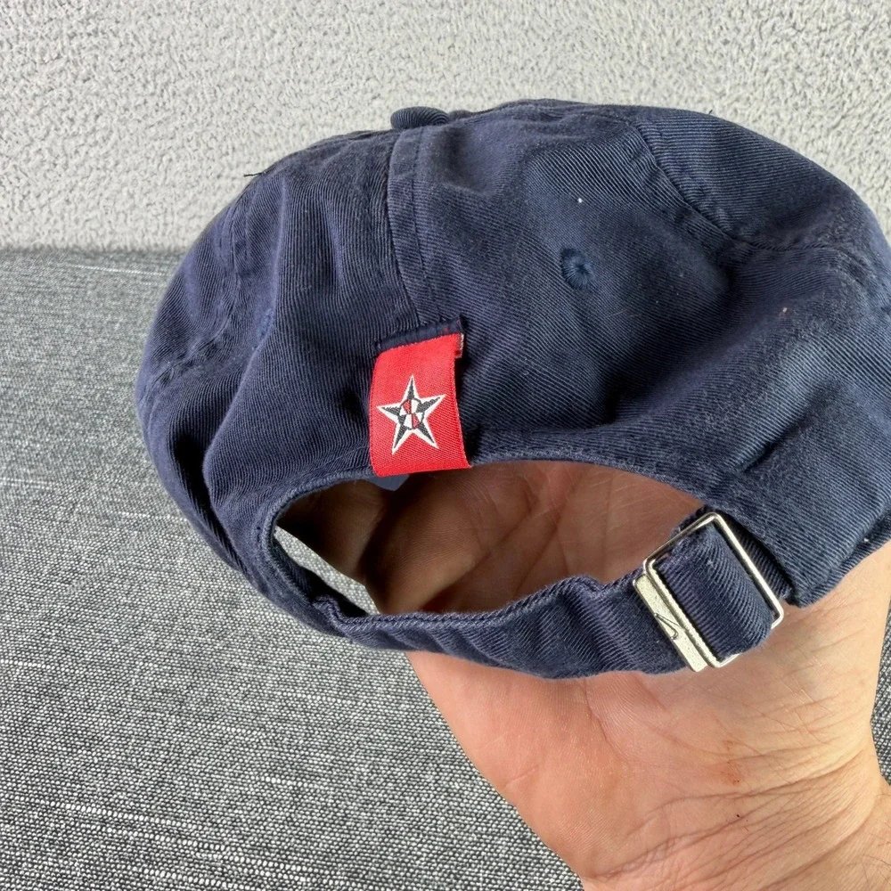 Vintage Nike Team USA Basketball Hat Cap Navy Blue Cotton One Size Strapback 90s